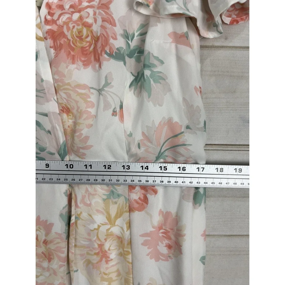 Abercrombie & Fitch Dress Womens Large Floral Wrap Maxi Flutter Chiffon NWT - Picture 6 of 8